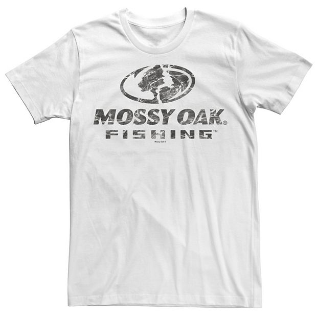 Men's Mossy Oak Black Water Fishing Logo Graphic Tee White Large