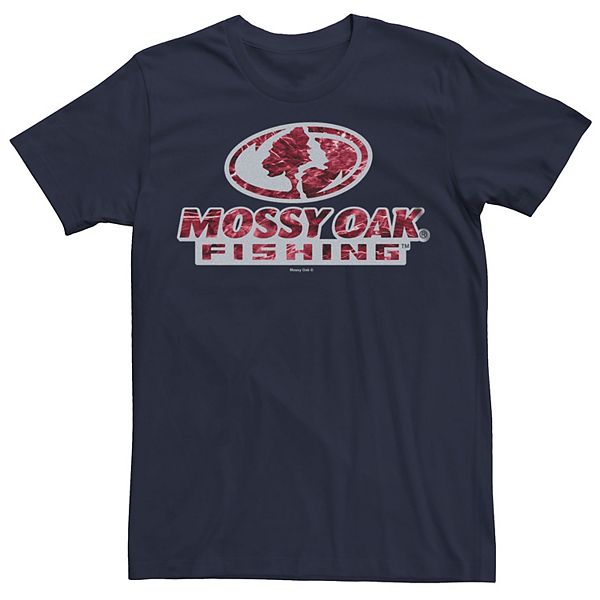 Men's Mossy Oak Fishing Aquatic Logo Tee, Size: XS, Blue