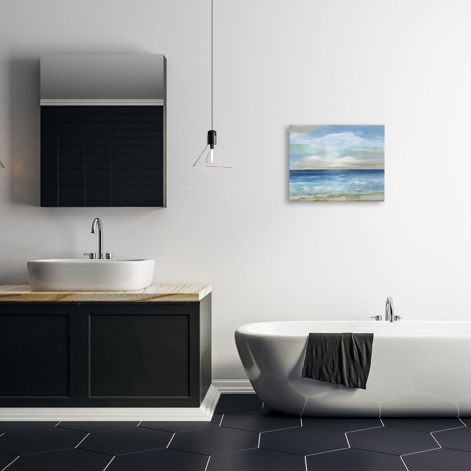 Stupell Industries Wandbild 'Crashing Ocean Ripples' – Gerahmt, 30x24 Cm, Design Von Nan