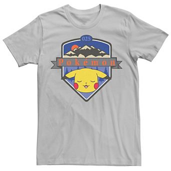 Men's Pokemon Sleepy Pikachu Montains Badge Tee