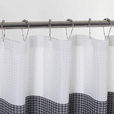 Dainty Home Waffle Weaved Ombre Striped Shower Curtain