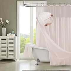 Herringbone Fabric Shower Curtain Farmhouse Waterproof Shower Curtain with  Hooks
