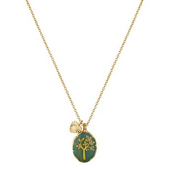 Love This Life® 14K Gold Plated Amazonite Family Tree Necklace