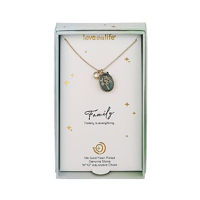 Love This Life® 14K Gold Plated Amazonite Family Tree Necklace