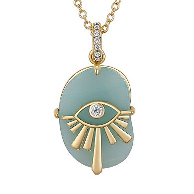 Love This Life® 14k Gold Plated Amazonite & Crystal Evil Eye Protection Necklace