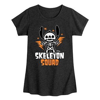 Disney's Lilo & Stitch Girls 7-16 Halloween Skeleton Squad Graphic Tee
