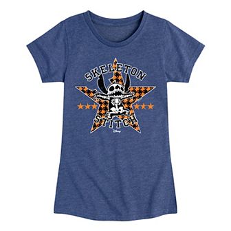 Disney's Lilo & Stitch Girls 7-16 Halloween Skeleton Stitch Graphic Tee
