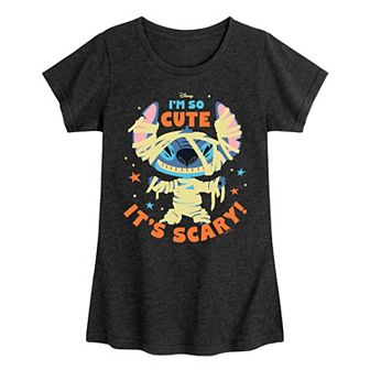 Disney's Lilo & Stitch Girls 7-16 Halloween So Cute Its Scary Graphic Tee