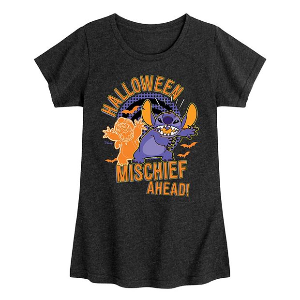 Disney - Lilo & Stitch - Halloween Mischief Ahead - Toddler & Youth Girls Short Sleeve Graphic T-Shirt, Toddler Girl's, Size: Small, Black