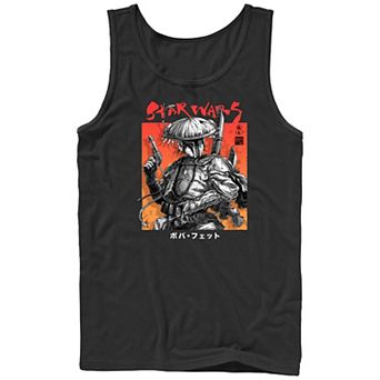 Men's Star Wars Visions Boba Fett Samurai Poster Graphic Tank