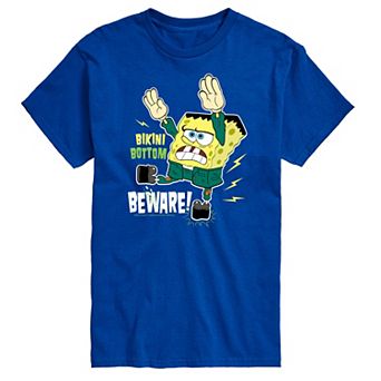 Big & Tall Spongebob Bikini Bottom Beware Graphic Tee