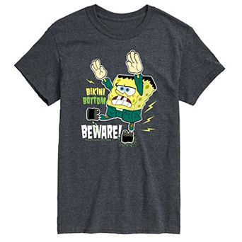 Big & Tall Spongebob Bikini Bottom Beware Graphic Tee