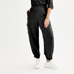 Women's Stretch Woven Tapered Cargo Joggers 27 - All In Motion™ Black 1x :  Target