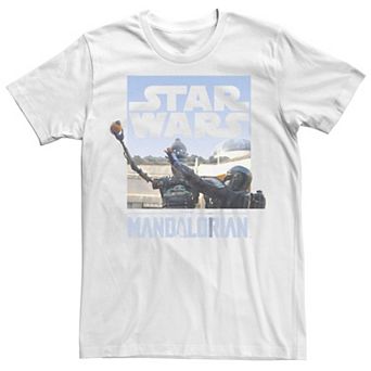 Men's Star Wars The Mandalorian Din Djarin IG-11 Scene Box Graphic Tee