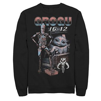 Men's Star Wars The Mandalorian Grogu IG-12 Portrait Graphic Fleece