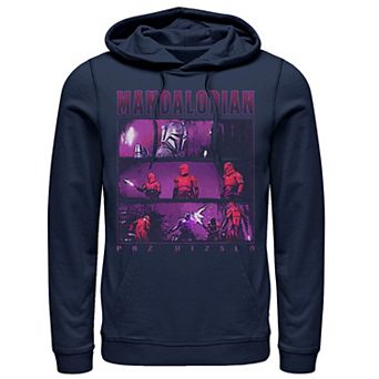 Men's Star Wars The Mandalorian Paz Vizsla Sith Troopers Boxes Graphic Hoodie