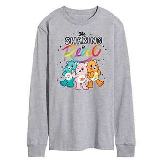 Men's Care Bears Unlock The Magic Sharing Is Real Long Sleeve Graphic Tee