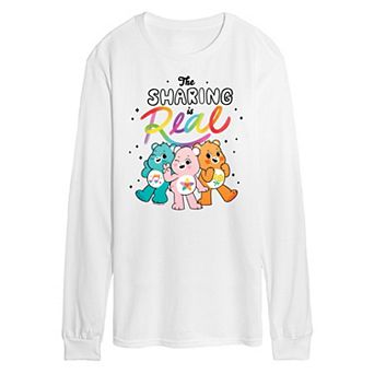 Men's Care Bears Unlock The Magic Sharing Is Real Long Sleeve Graphic Tee