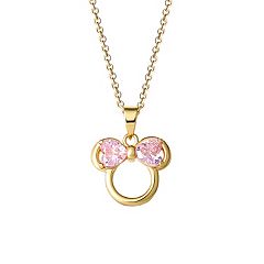 Hello Kitty Sanrio Womens Pink Glitter Necklace 18 - 18kt Flash Plated  Sterling Silver Necklace Official License