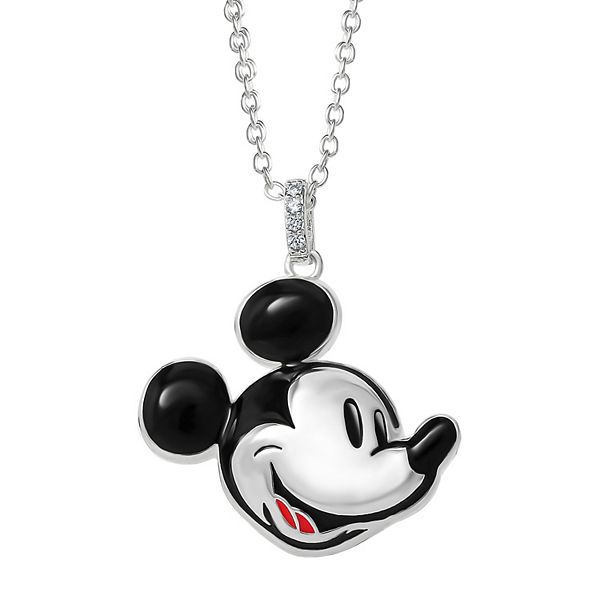 Disney's Mickey Mouse Pendant Necklace with Cubic Zirconia