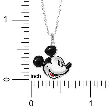 Disney's Mickey Mouse Pendant Necklace with Cubic Zirconia