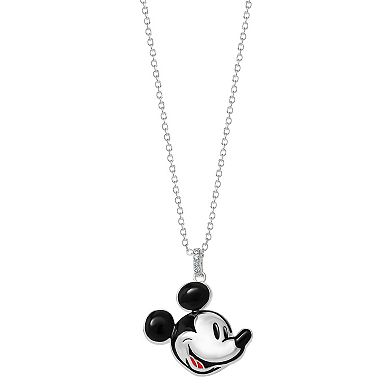 Disney's Mickey Mouse Pendant Necklace with Cubic Zirconia