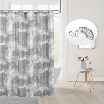 Dainty Home 3D Printed Textured Waffle Weave 13 pc Shower Curtain Set