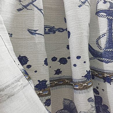 Dainty Home 3D Printed Textured 100% Cotton Shower Curtain