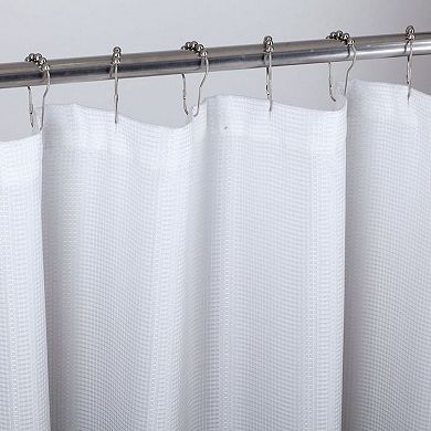 Dainty Home 3D Printed Textured Waffle Weave  Shower Curtain