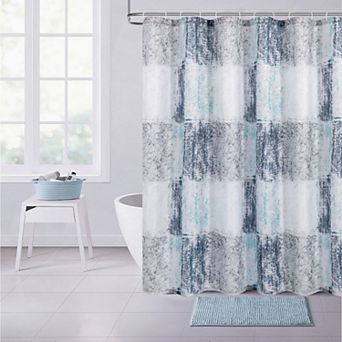 Dainty Home 3D Printed Textured Waffle Weave Shower Curtain
