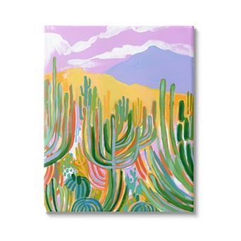 Stupell Home Decor Abstract Cactus Plants Desert Dunes Canvas Wall Art