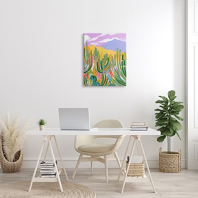 Stupell Home Decor Abstract Cactus Plants Desert Dunes Canvas Wall Art