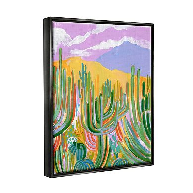 Stupell Home Decor Abstract Cactus Plants Desert Dunes Framed Wall Art