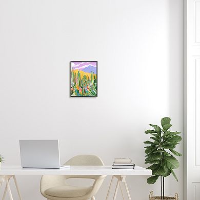 Stupell Home Decor Abstract Cactus Plants Desert Dunes Framed Wall Art