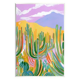 Stupell Home Decor Abstract Cactus Plants Desert Dunes Plaque Wall Art