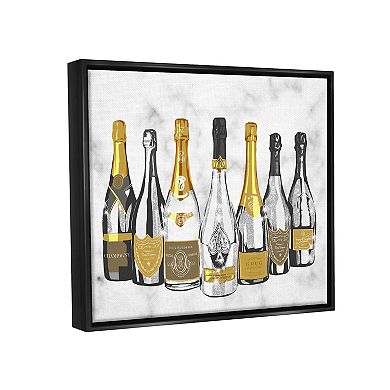 Stupell Home Decor Radiant Glam Twinkle Champagne Bottles Framed Wall Art
