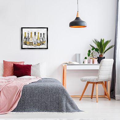 Stupell Home Decor Radiant Glam Twinkle Champagne Bottles Framed Wall Art