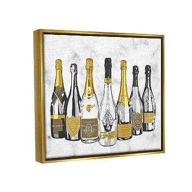 Stupell Home Decor Radiant Glam Twinkle Champagne Bottles Framed Wall Art
