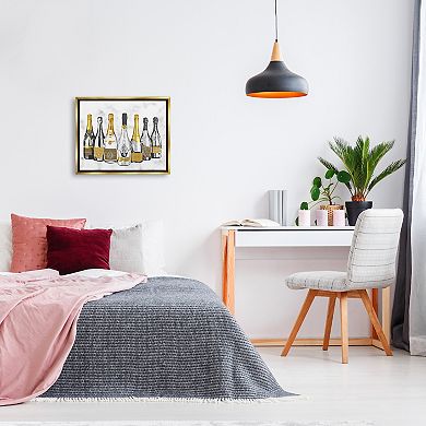 Stupell Home Decor Radiant Glam Twinkle Champagne Bottles Framed Wall Art