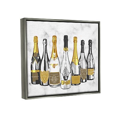 Stupell Home Decor Radiant Glam Twinkle Champagne Bottles Framed Wall Art