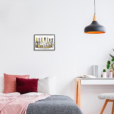 Stupell Home Decor Radiant Glam Twinkle Champagne Bottles Framed Wall Art