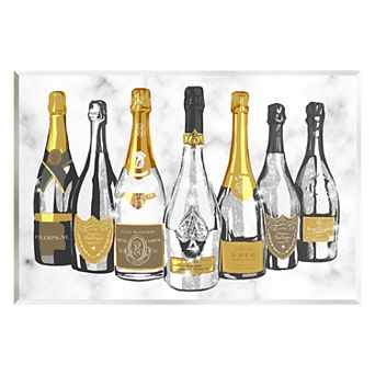 Stupell Home Decor Radiant Glam Twinkle Champagne Bottles Plaque Wall Art