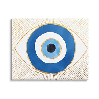 Stupell Home Decor Evil Eye Striped Mati Symbol Canvas Wall Art