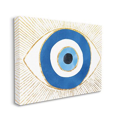 Stupell Home Decor Evil Eye Striped Mati Symbol Canvas Wall Art