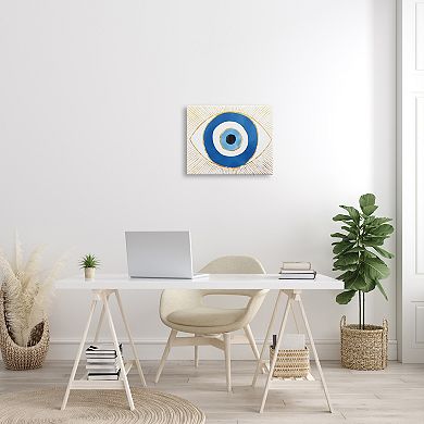 Stupell Home Decor Evil Eye Striped Mati Symbol Canvas Wall Art