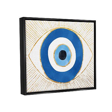 Stupell Home Decor Evil Eye Shape Striped Mati Symbol Framed Canvas Wall Art