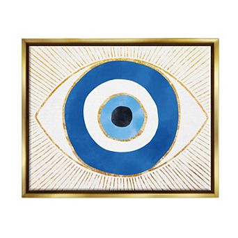 Stupell Home Decor Evil Eye Shape Striped Mati Symbol Gold Framed Wall Art