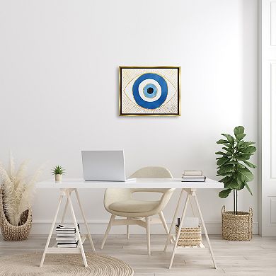 Stupell Home Decor Evil Eye Shape Striped Mati Symbol Framed Wall Art