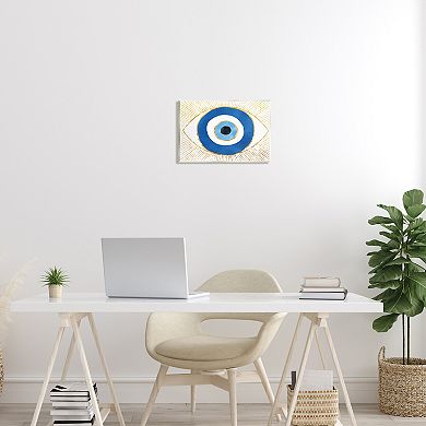 Stupell Home Decor Evil Eye Shape Striped Mati Symbol Canvas Wall Art
