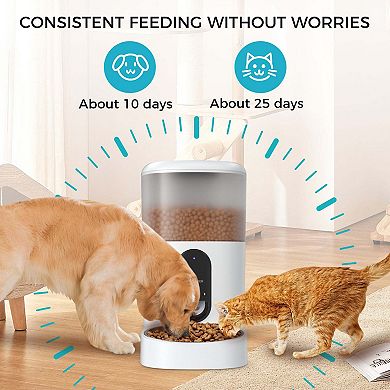 eco4life WiFi Smart Pet Feeder (6L) with Stainless Steel Food Bowl